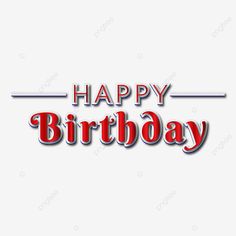 the words happy birthday on a white background with red and blue letters, which are cut out