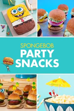 the spongebob party snacks are ready to be eaten