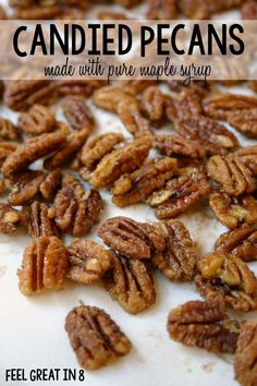 candied pecans made with pure maple syrup