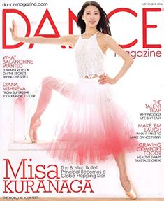 the cover of dance magazine features a woman in a pink tutu skirt and white top