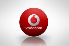 the vodacom logo is shown on a red ball