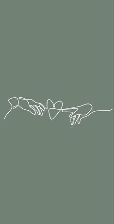 two hands touching each other over a green background with the words love written on it