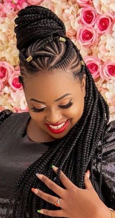 33 Gorgeous Braided Ponytail Hairstyles for Black Women Colored Hair Extensions, Braided Ponytail Hairstyles, Hair Twist Styles, Cool Braid Hairstyles, Cool Braids, Penteado Cabelo Curto