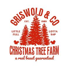 a christmas tree farm logo with the words, griswold & co on it