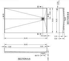 the drawing shows an image of a section with measurements