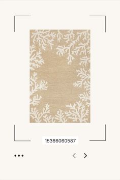 a beige rug with white snowflakes on the bottom and bottom, in an empty frame