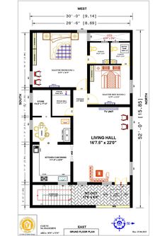 the floor plan for a house in india