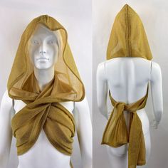 Medieval Outfit Inspiration, Hooded Outfits Women, Hood Outfit Women, Hooded Scarf Outfit, Sheer Fabric Outfits, Unique Clothing Designs, Dresses With Hoods, Festival Outfits Boho, Gold Festival Outfit