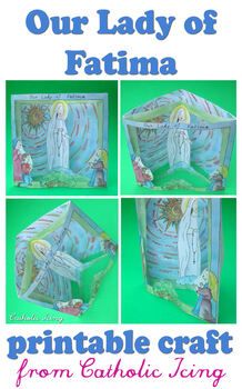 the paper box is made to look like an image of mary and baby jesus, with text