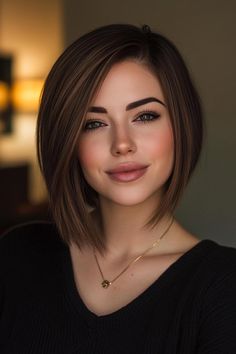 angled bob, sophisticated hairstyles, modern haircuts Straight Angled Bob, Uneven Bob Haircut, Assymetrical Bob, Bob Haircut Back View, Angled Lob, Angled Haircut, Short Angled Bobs, Angled Hair, Aline Bob