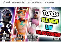 an image of some cartoon characters on the same page, with caption in spanish