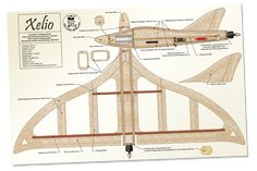 the plans for a wooden airplane are shown