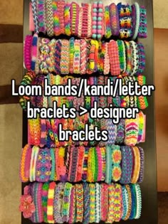 Loom Bands Bracelets Ideas, Kandi Bracelet Word Ideas, Bracelet Ideas Loom, Rubber Band Bracelet Color Ideas, Kandi Words, Loom Bracelets Tutorial, Scene Kandi Bracelets, Loom Bands Bracelets, Loom Bracelets Ideas