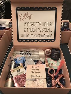 Gift Ideas To Ask Bridesmaids, Ideas To Ask Bridesmaids Diy, Sublimation Bridesmaid Gifts, Bridemaids Proposals Box Diy, Gifts For Asking Bridesmaids Cute Ideas, Things To Put In A Bridesmaid Proposal, Bridesmaid Diy Proposal, Gifts For Your Bridesmaids, Wedding Gifts For Bridemaids