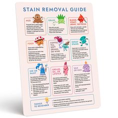 the stain removal guide on a white background