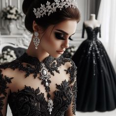 Wedding Dresses Edgy, Goth Dresses, Black Lace Wedding Dress