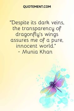 a purple butterfly flying in the sky with a quote on it