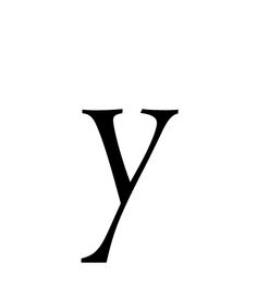 the letter y is shown in black and white