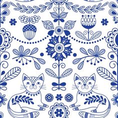 Swedish Folk Art Scandinavian Design, Swedish Floral Pattern, Swedish Stencil Patterns, Folk Art Doodles, Scandinavian Motifs Folk Art, Danish Pattern Design, Swedish Tatoos, Scandinavian Flower Pattern, Norweigen Folk Art