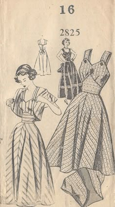 an old fashion pattern for women's dresses