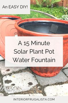 an easy diy to make a 15 minute solar plant pot water fountain for the garden