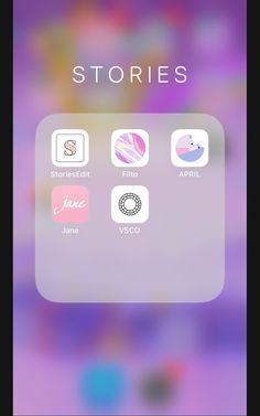 an iphone screen with the text stories on it and icons above it in different colors