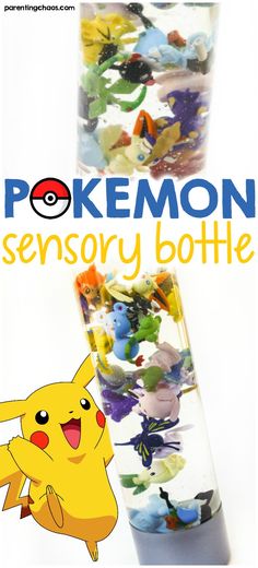 an advertisement for the pokemon sensory bottle