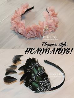 Feathers, Pearls and Flowers!  Flapper Style Headbands! 20s Headband, Homemade Christmas Gift Ideas, Pearls And Flowers, Fun Halloween Nails, Homemade Christmas Gift, 1920s Headband, Gatsby Headband, Headband Crafts, Flapper Headband