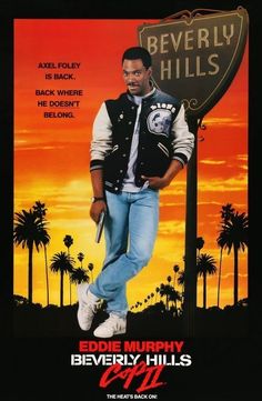 the movie poster for beverly hills starring eddie murphy