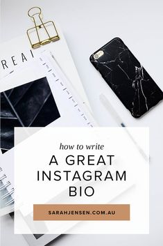 an instagram with the title how to write a great instagram bio