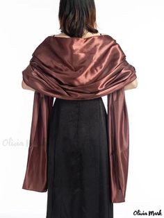 Olivia Mark - Exquisito chal de satén para sofisticadas fiestas de noche Wedding Dress Shawl, Satin Evening Dress, Evening Scarf, Warm Shawl, Evening Wraps, Bridal Bolero, Dress Neck, Dress With Shawl, Bridal Wrap