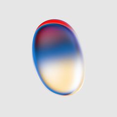 a blue and red circular object on a gray background