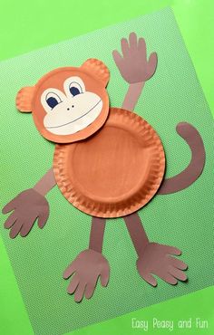 a paper plate with a monkey on it