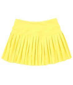 From GB Girls&#x2C; this skirt features:SolidMid-risePull-on stylingMini lengthBuilt-in shortsPleated detailingRounded hemlineAthleisure silhouettepolyester/spandexMachine wash/tumble dryImported. Goldhinge Skirts, School Skirt For Spring, Summer Fitted Tennis Skirt, Yellow School Skirt For Spring, Yellow Pleated Tennis Skirt For Spring, Spring Yellow Pleated Tennis Skirt, Yellow Skirt Outfit, Preppy Skirts, Yellow Skirt Outfits