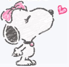 a drawing of a dog with a pink bow on it's head and the words hello kitty