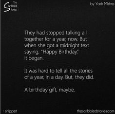 a black and white photo with the words happy birthday written on it, in front of a dark background