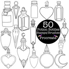 50 bottle cliparts and brushes to print out for your own design project or scrapbook