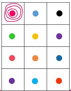 an image of a game with different colors and shapes on the squares, including circles