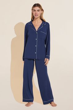 Joanna is 5'7 and wears a Small Designer Pajamas, Big Shirt, Beautiful Night, Soft Pajamas, Button Front Top, Pajama Set Women, Draped Fabric, Short Pajama Set, Pj Sets