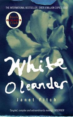 a book cover with an image of a flower and the words white oleender