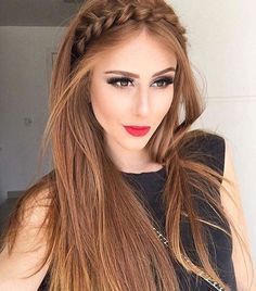 Braid crown. Straight Prom Hair, Knot Hairstyles, Hair 2018, Pinterest Hair, Long Brown Hair, Half Up Hair, Hairstyles Ideas, Bridesmaid Hair