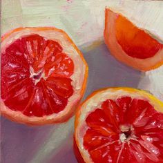 "Original oil painting. 15x15 cm  (6\"x6\") - oil on wooden panel (6mm)" A Level Art Sketchbook, Grapefruit Oil, Wooden Panel, Ap Art, Fruit Art, Color Pencil Drawing