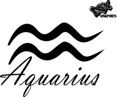 the word aquarius written in black ink on a white background