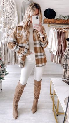 Shacket Outfit, Boot Outfits, Cowgirl Style Outfits, Best Winter Outfits, Stylish Fall Outfits, Nashville Outfits, Chic Fall Outfits, Spring Fits, Model Outfits