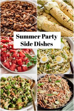 summer party side dishes with text overlay