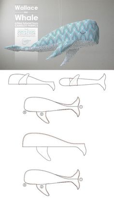 the whale is cut out and ready to be put into its own design, with instructions for