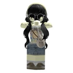 a lego doll with glasses and a cat on it's back, standing in front of a white background