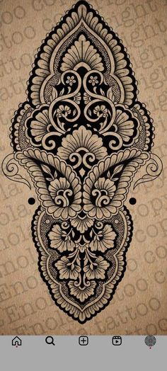 an ornate design on a brown background