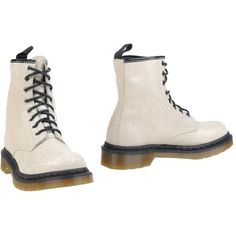 Dr. Martens Ankle Boots ($126) ❤ liked on Polyvore featuring shoes, boots, ankle booties, ivory, ivory boots, army boots, snakeskin booties, short leather boots y round toe ankle boots Ivory Boots, Round Toe Ankle Boots, Snakeskin Boots, Martens Boots