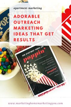 an adorable outreach marketing idea that gets results from popcorn and movie tickets on the table